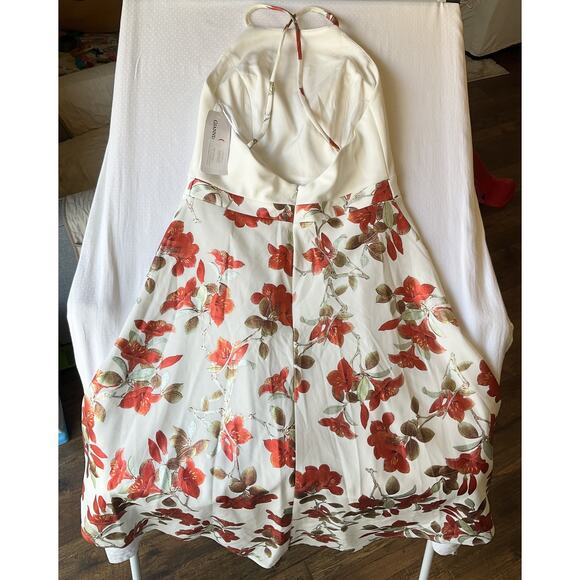 Giannloui Ferre Women Dress 11 White Floral A-Line R199 Sleeveless High Low - Picture 11 of 12